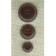 4 holes topstitched effect leather button, Chocolate